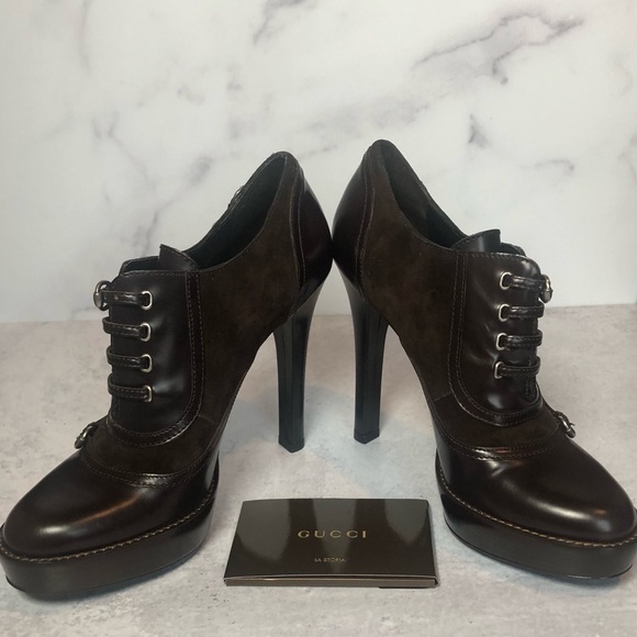 Gucci Leather + Suede Ankle Boot - Picture 1 of 12